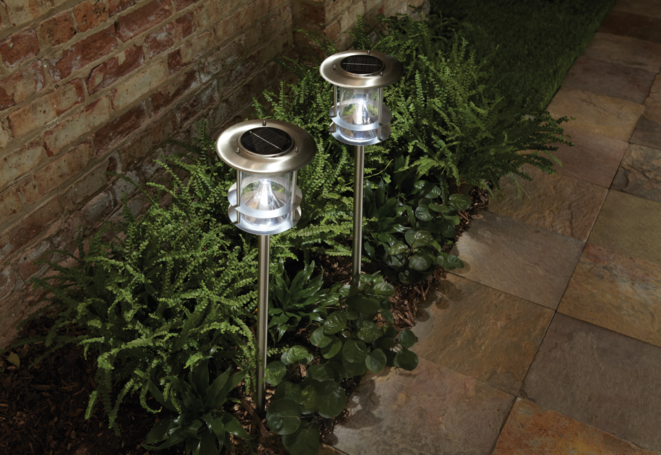 Set of 2 Solar Path Lights Sharper Image
