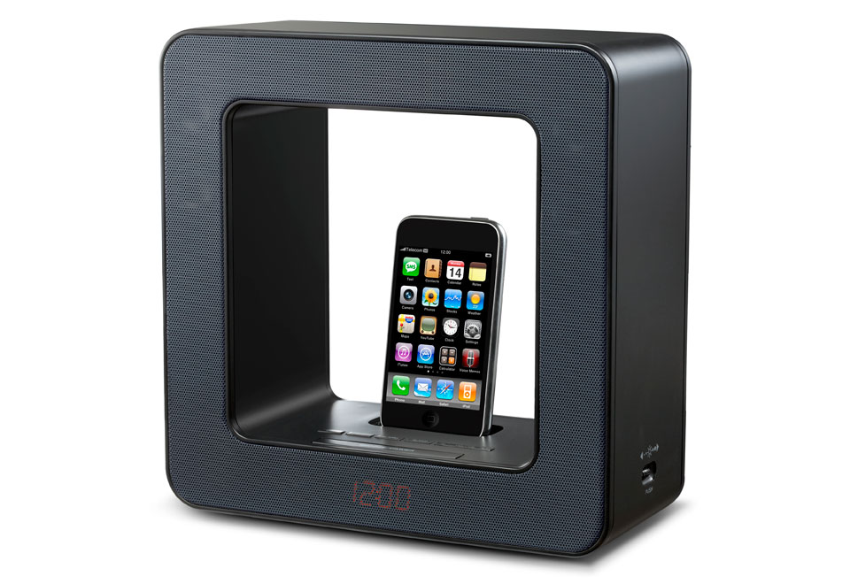 Alarm Clock Lamp Speaker with iPhone Dock Sharper Image