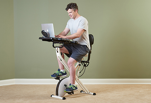 workout bike with desk