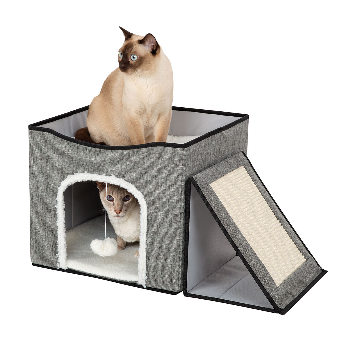 Fold and Store Cat Condo with Play Center