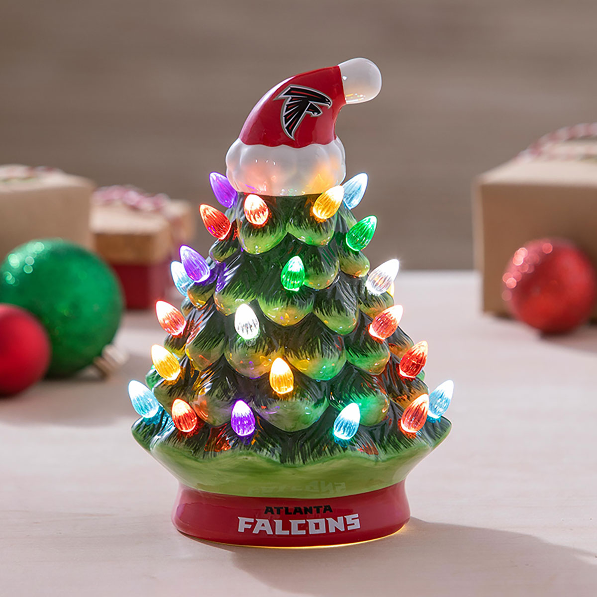 8'' NFL LED Ceramic Christmas Tree - Philadelphia Eagles