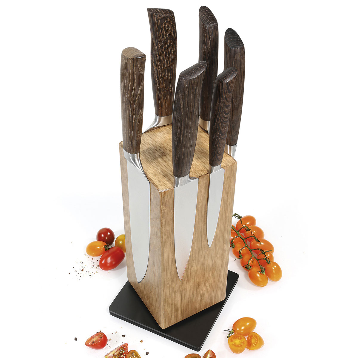 Magnetic Spinning Knife Block - Oak