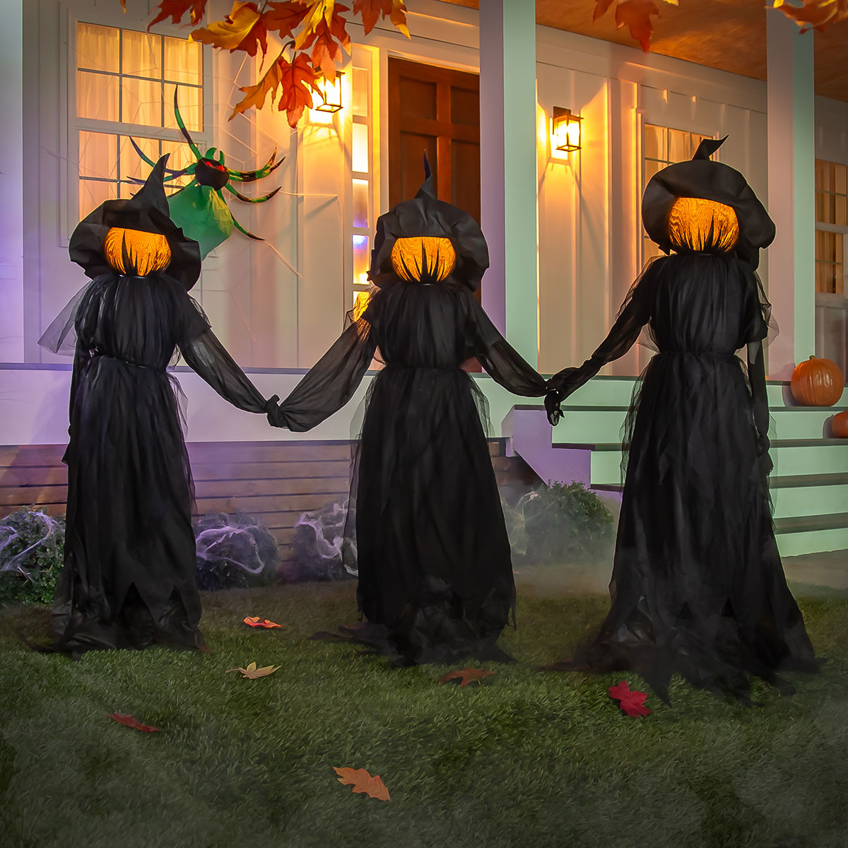 Lighted Outdoor Witch Stakes (Set of 3)