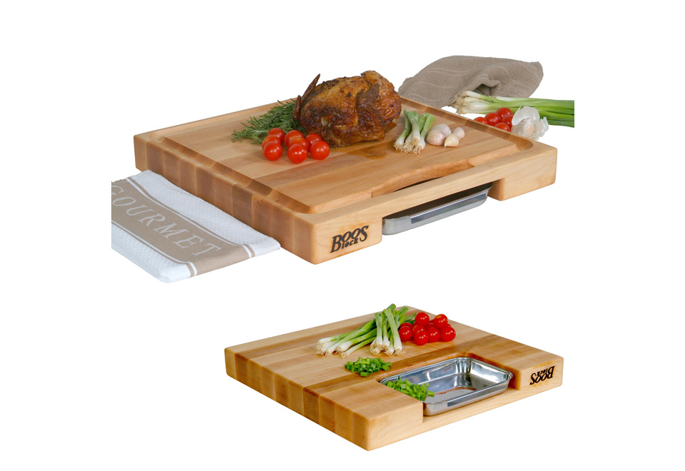 Cutting Board with Prep Tray Sharper Image