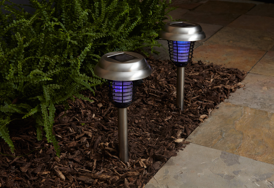 Solar Insect Bug Zapper Lights (Set of 2) Sharper Image