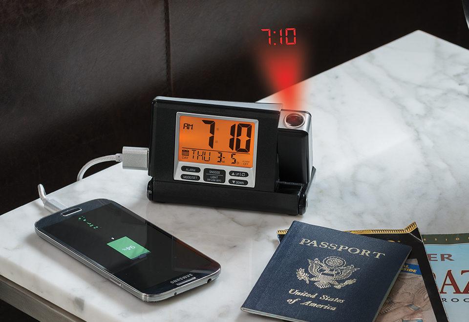 Travel Projection Clock Sharper Image