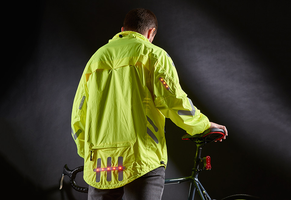 LED Cycling Jacket with Turn Signals Sharper Image