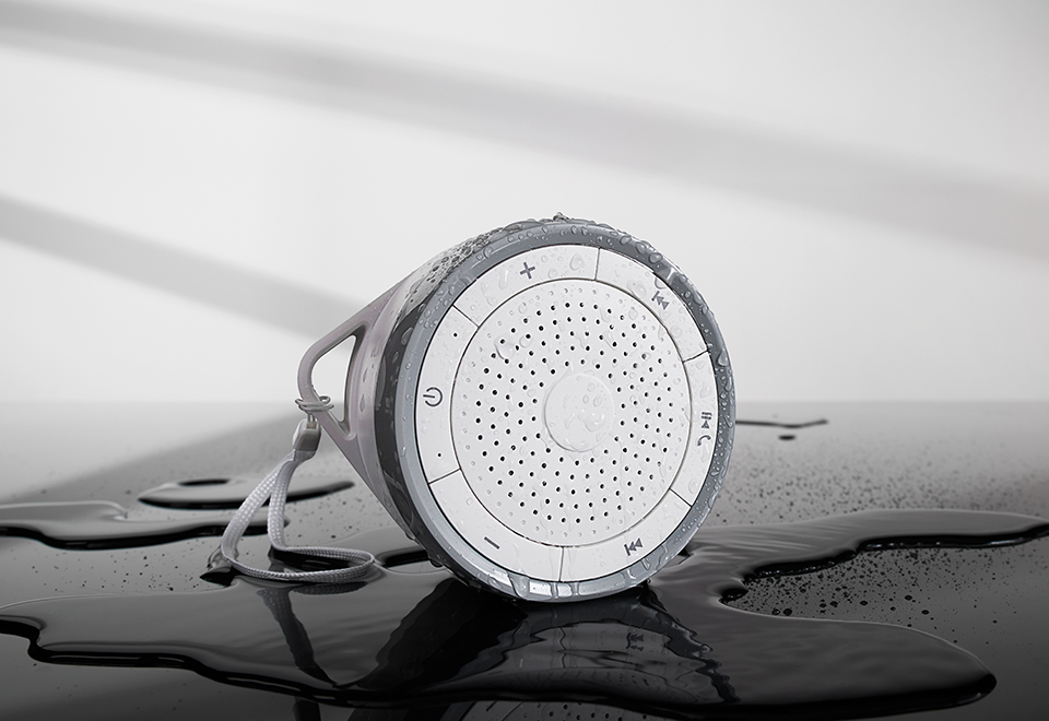 Bluetooth/FM Shower Speaker for Music and Phone Sharper Image