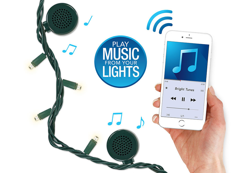 Indoor Outdoor Bluetooth Speaker Light String @ Sharper Image
