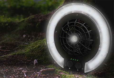 portable charger fan and light